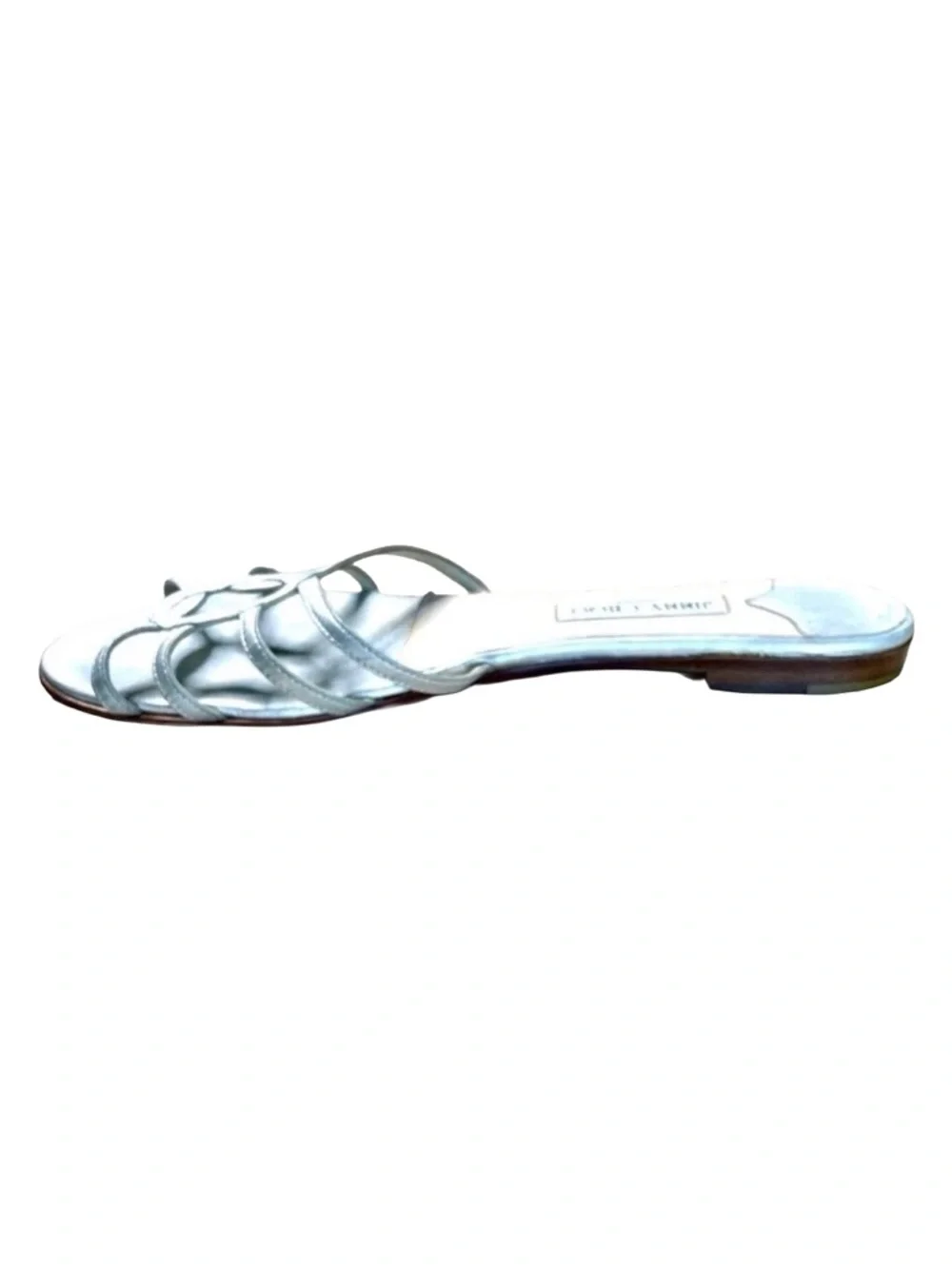 Jimmy Choo Rocco Silver Metallic Flat Slide Sandals EU 41 - Picture 4 of 10